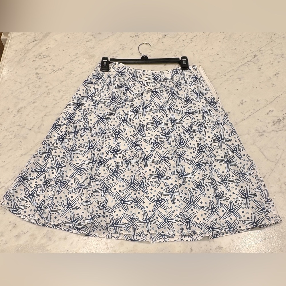Sigurd Olsen Starfish Skirt, Size 8, Blue/White, EUC